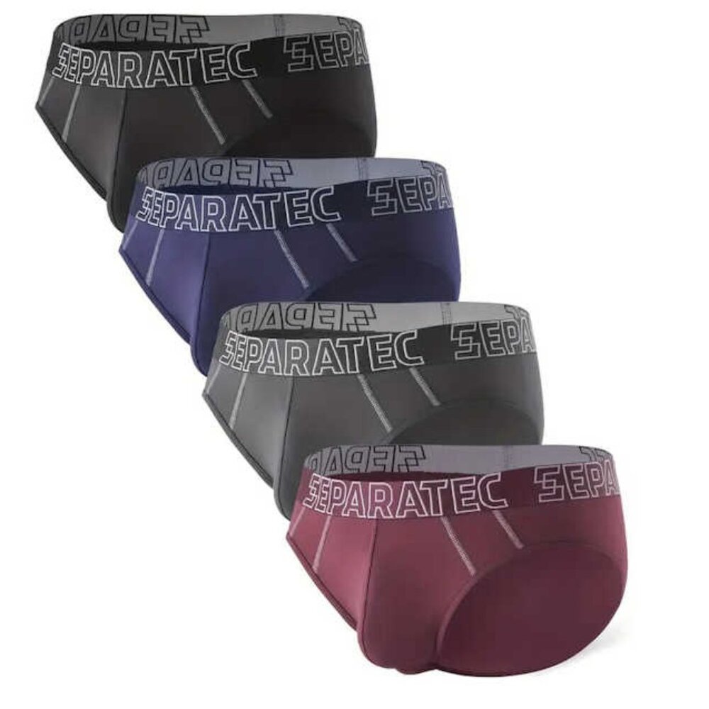 NIB Separatec Multicolor Bamboo Rayon Briefs 4 Pack Size Medium